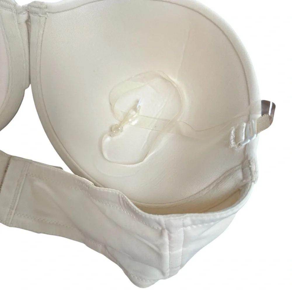 Maidenform Bra: One Fabulous Fit Strapless Bra 7955, Clear straps, Cream, 36D